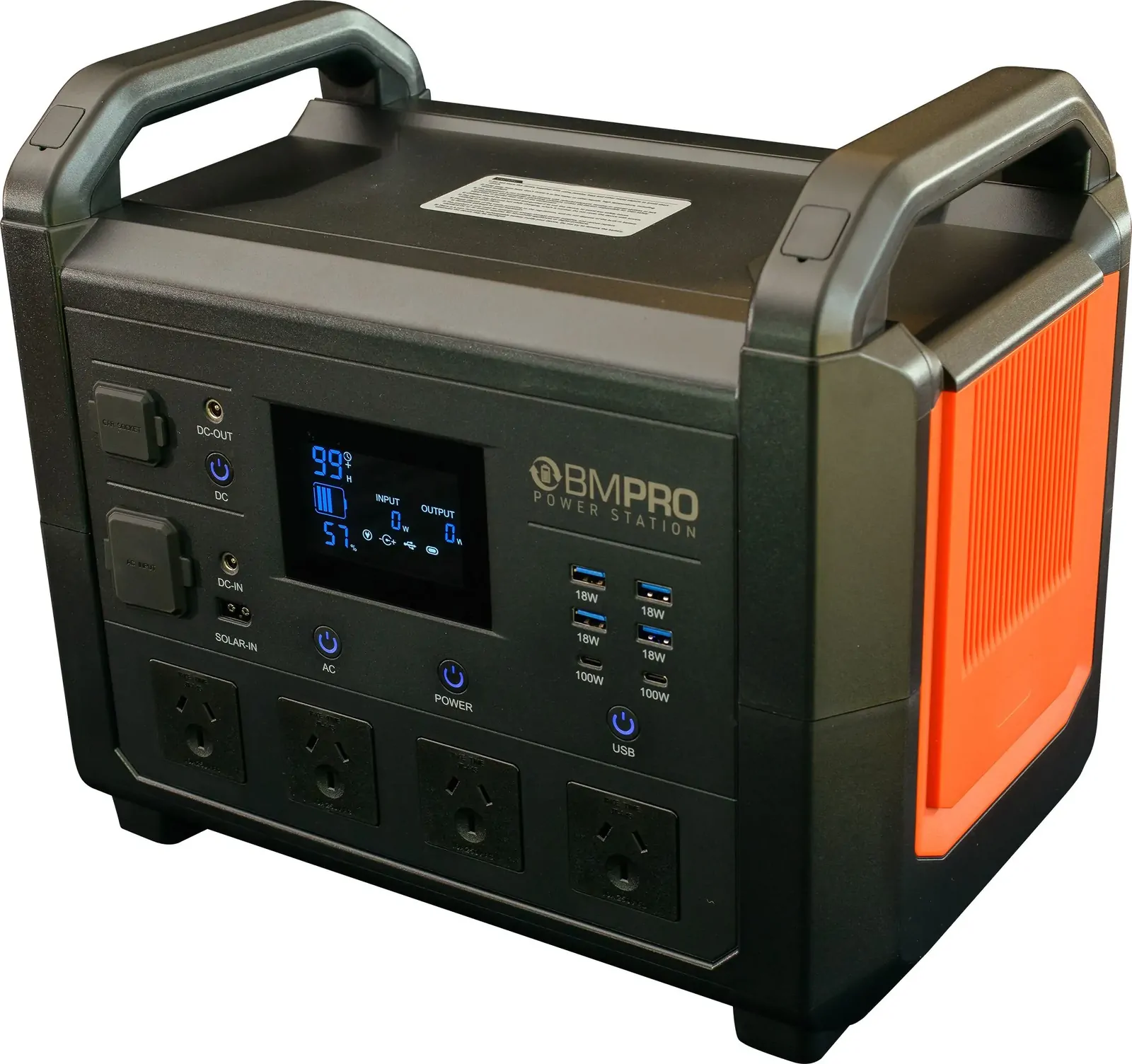 BMPRO Portable Power Station 120Ah 1600W Pure Sine Wave Inverter – LiFePO4 Lithium