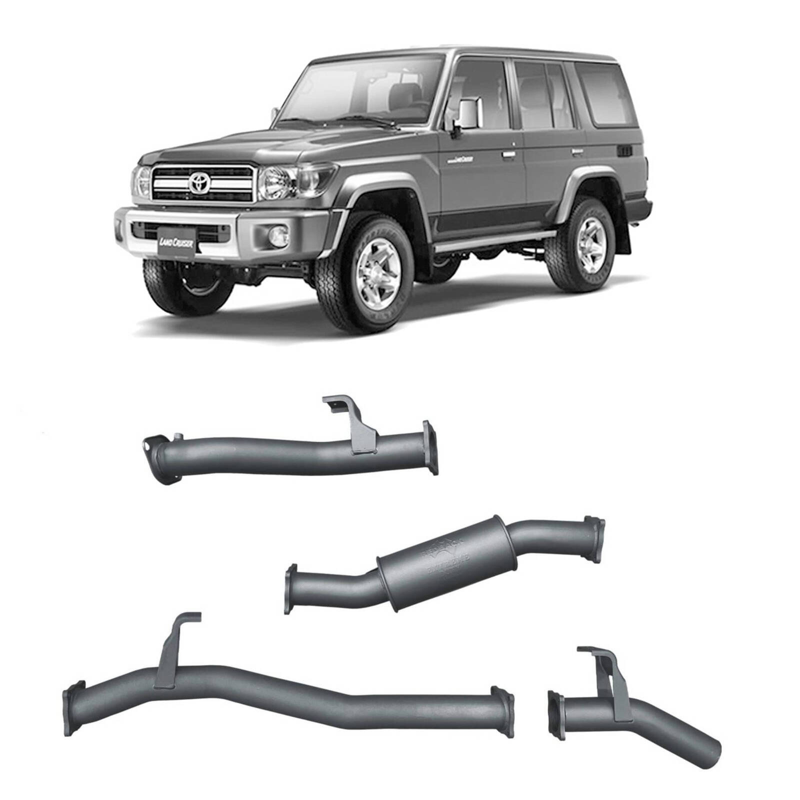 Redback Extreme Duty Exhaust for Toyota Landcruiser 76 Series Wagon (09/2016 - on) image