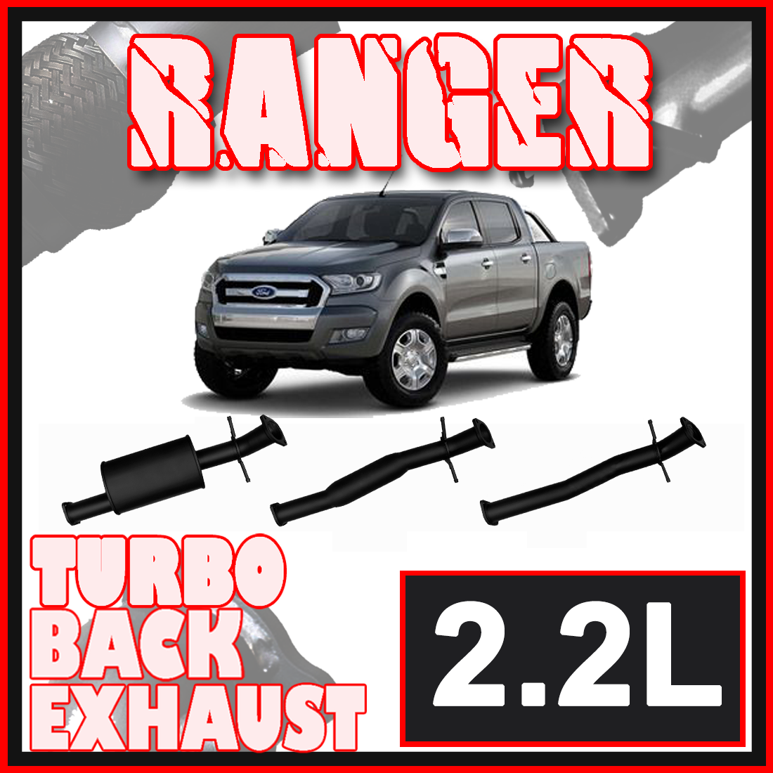 Ford PX Ranger Exhaust 2.2L 3 Inch Systems image