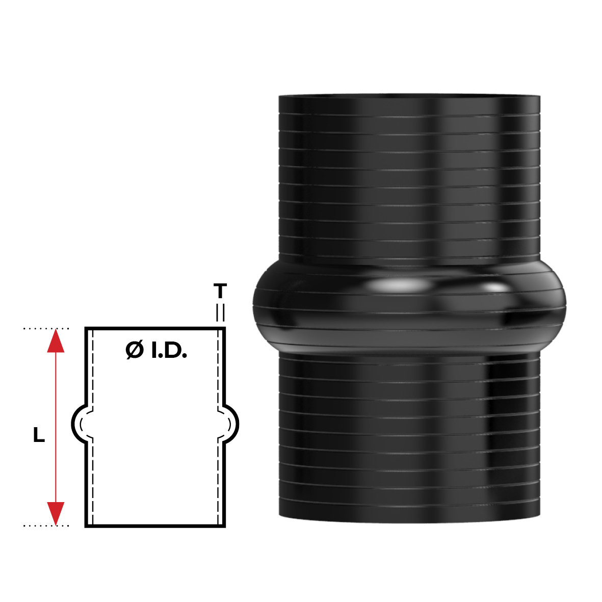 Redback Silicone Hose (2-1/2") Straight hump image
