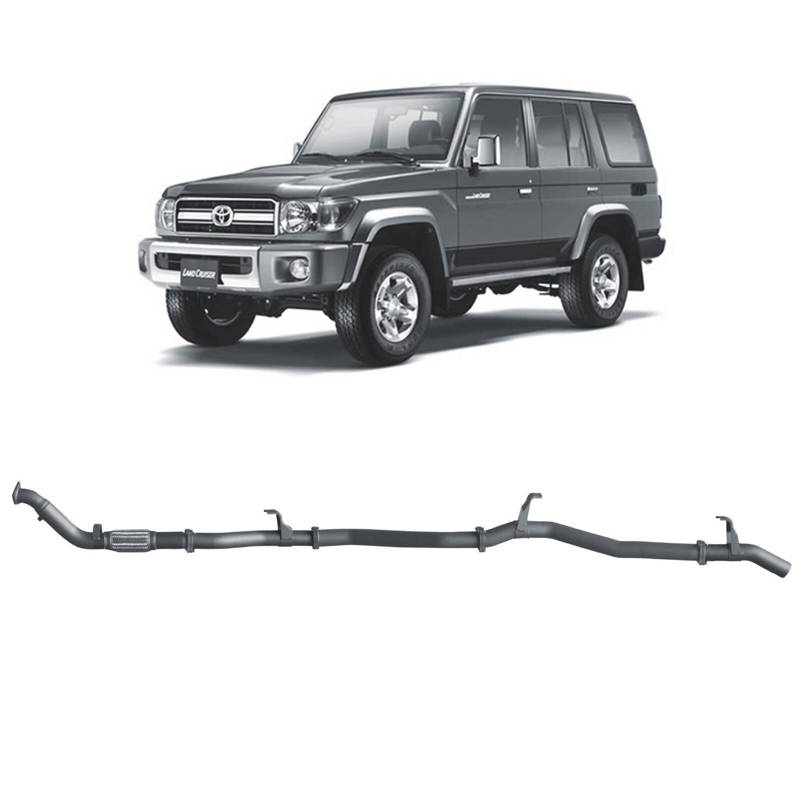 Redback Extreme Duty Exhaust for Toyota Landcruiser 76 Series Wagon (03/2007 - 10/2016) image