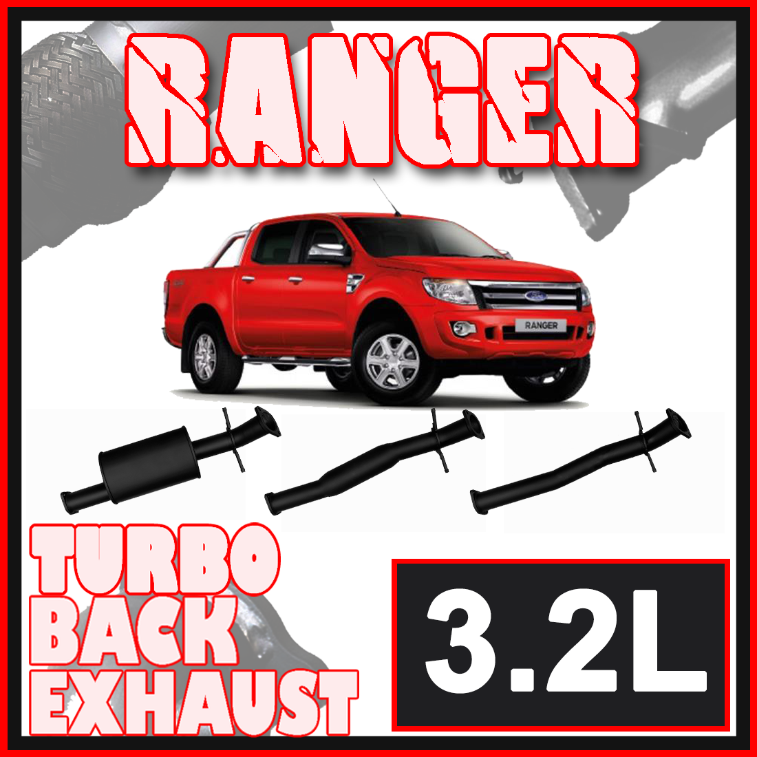 Ford PX Ranger Exhaust 3.2L 3 Inch Systems image