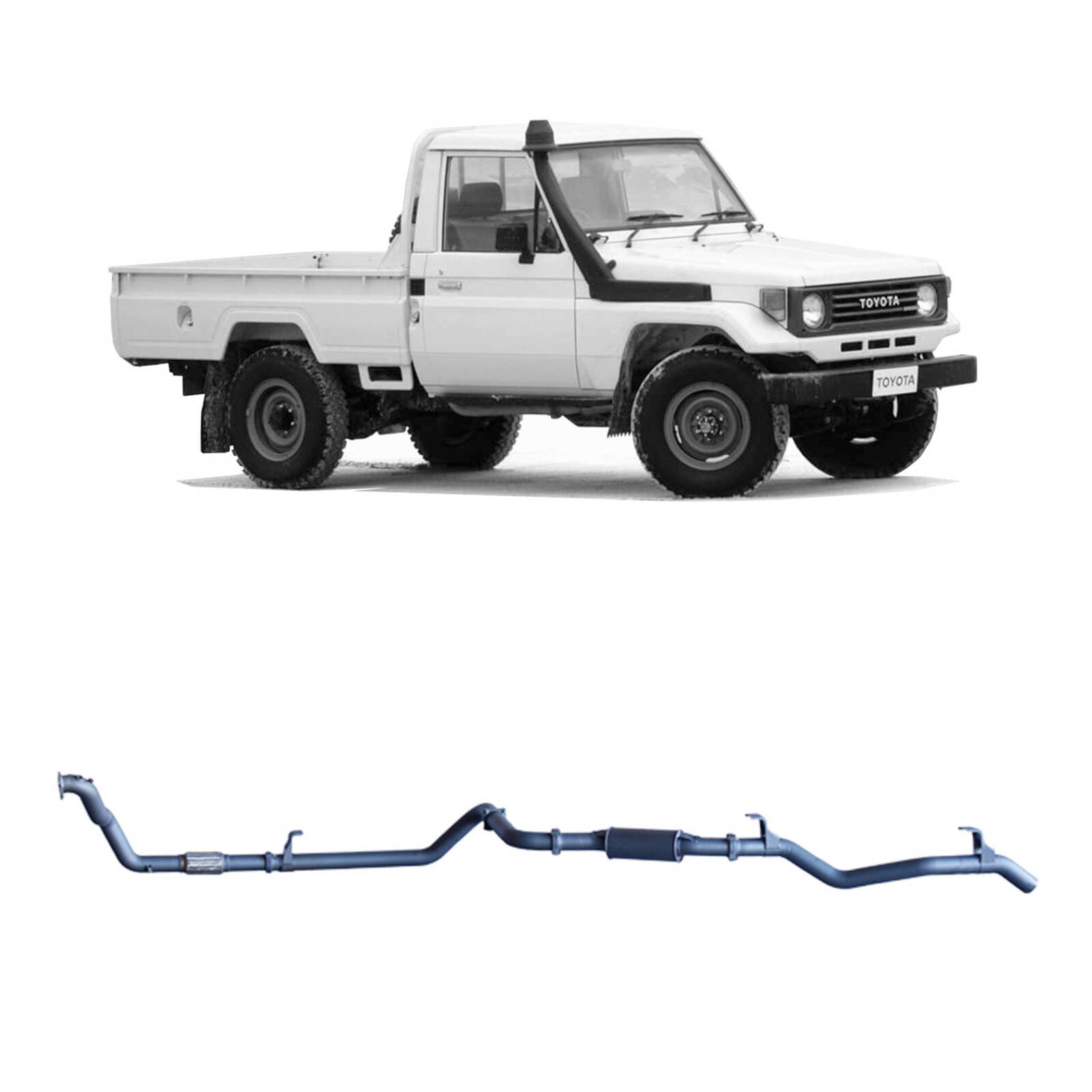 Redback Extreme Duty Exhaust for Toyota Landcruiser 78 Series (01/1990 - 01/2007), Toyota Landcruiser 75 Series (03/1990 - 11/1999) image