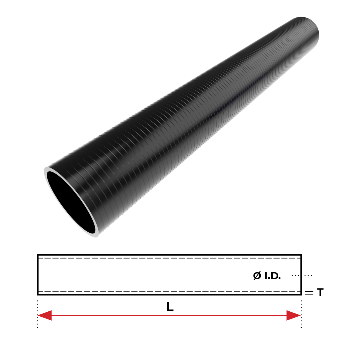 Redback Silicone Hose (3") Straight image