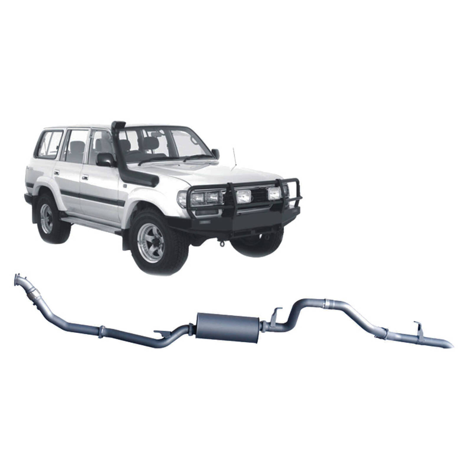 Redback 4x4 Extreme Duty Exhaust for Toyota Landcruiser 80 Series 4.2L 1HD-T/FT (01/1990 - 02/1998) image