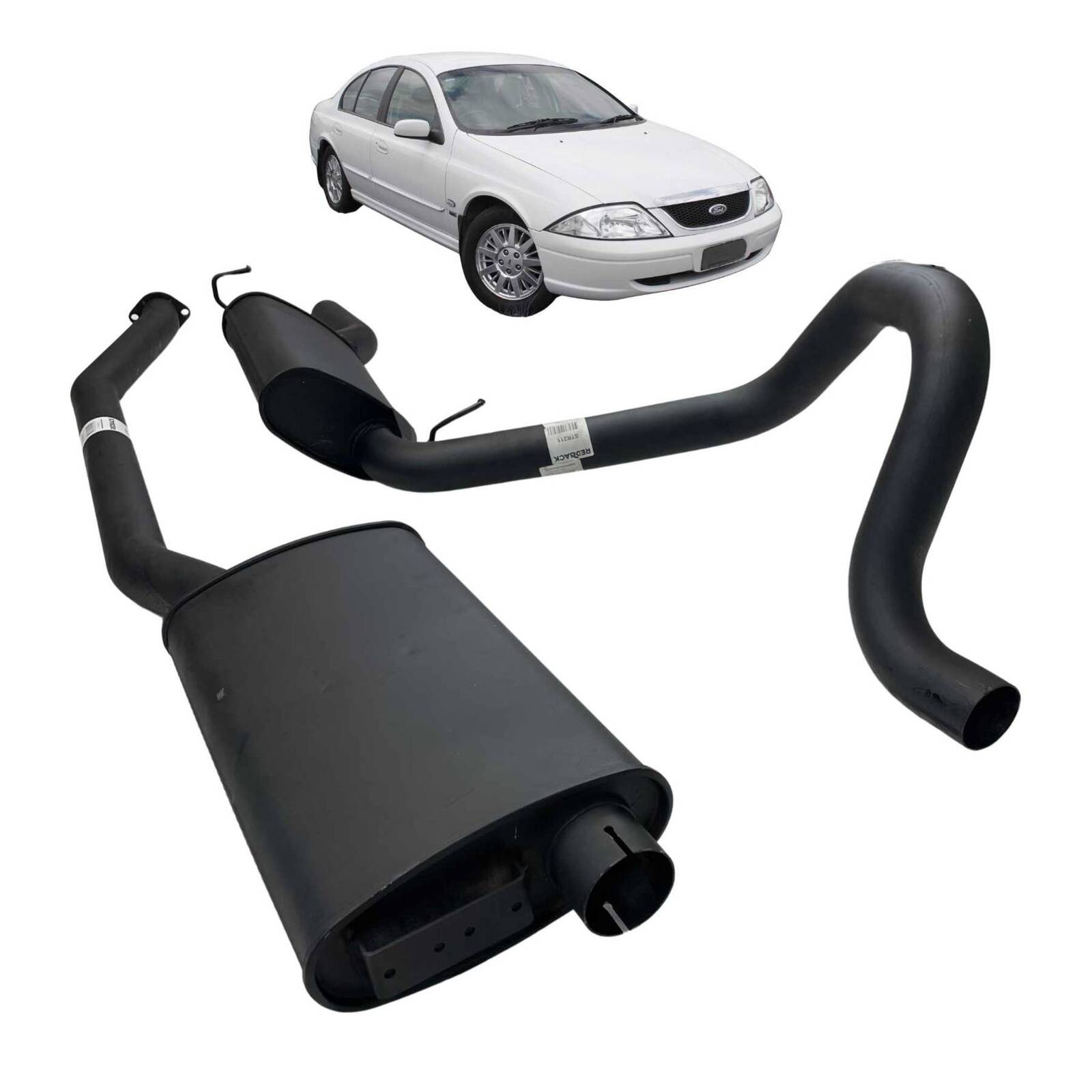 Redback 2.5" Cat Back Sports Exhaust for Ford EA EB ED EF EL AU Falcon 6 Cyl 4L XR6 Sedan image