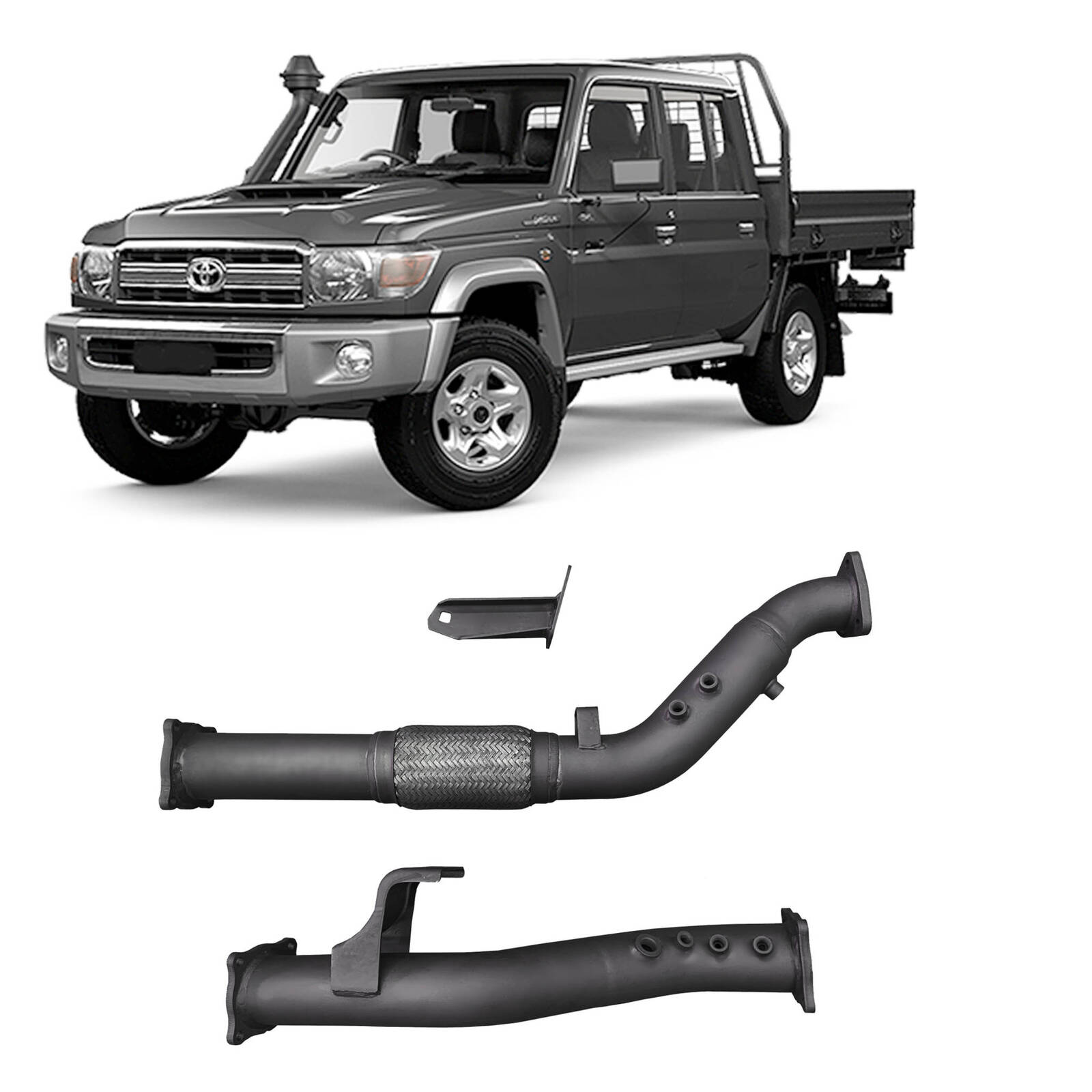 Redback Extreme Duty Exhaust DPF Adaptor Kit for Toyota Landcruiser 76 Series Wagon, 79 Series Single and Double Cab (11/2016 - on) image