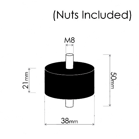 Cotton Reel Mounts - ID 38mm, ROUND, M8 image