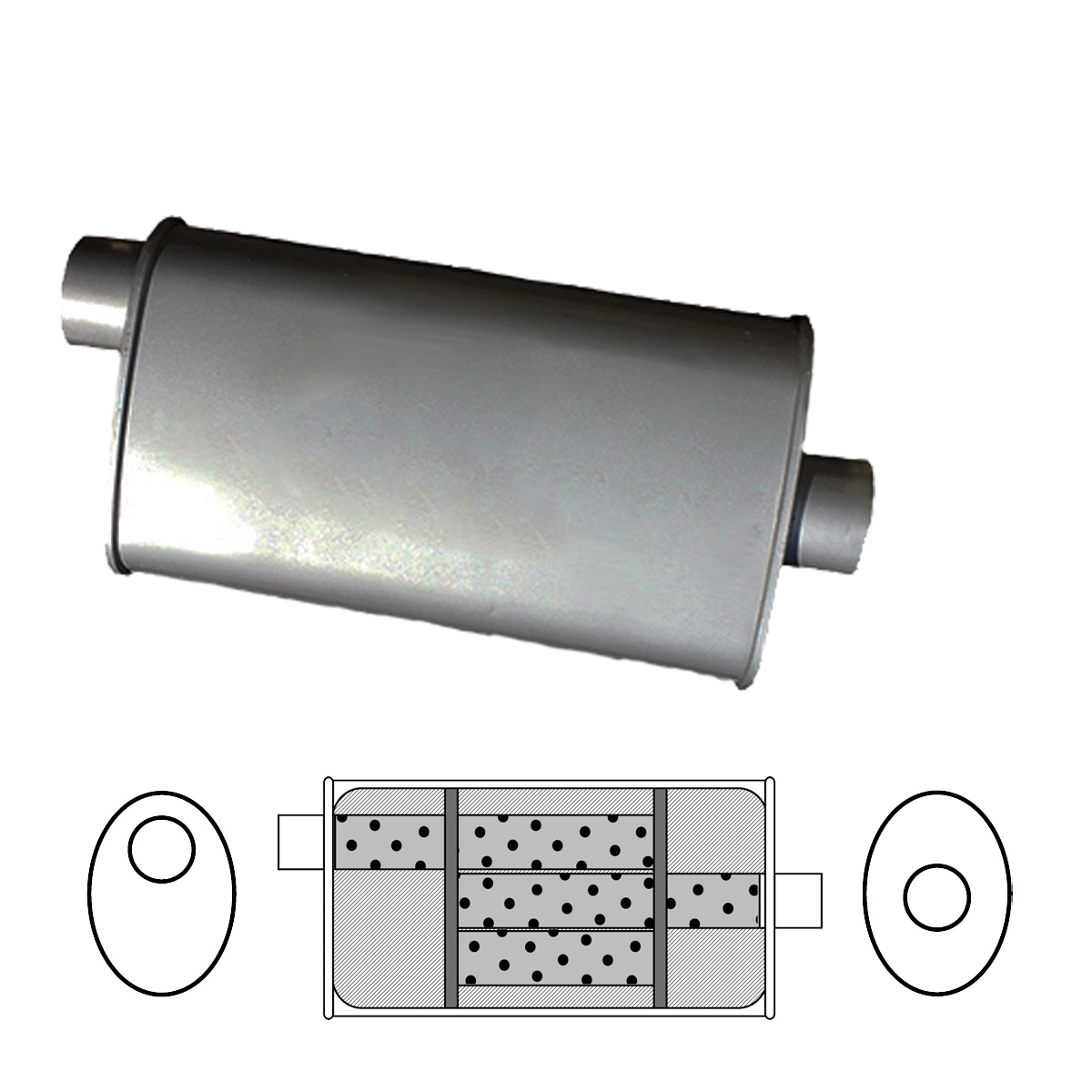8" x 3 1/2" Oval, 12" Long, 1 1/2" Offset/Centre image