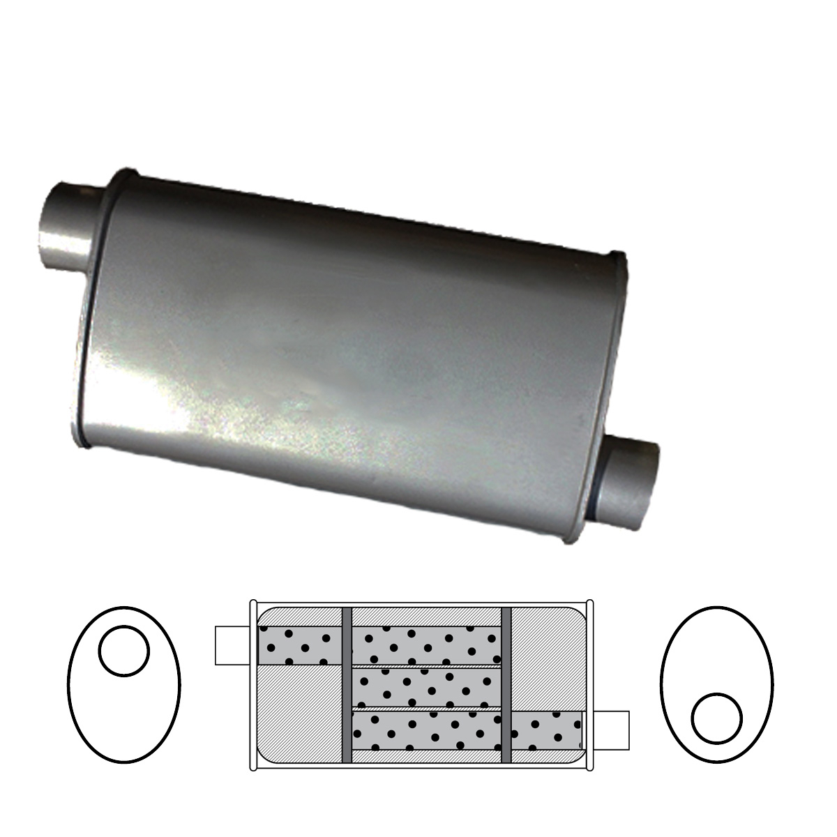 8" x 3 1/2" Oval, 12" Long, 1 1/2" Offset/Offset image
