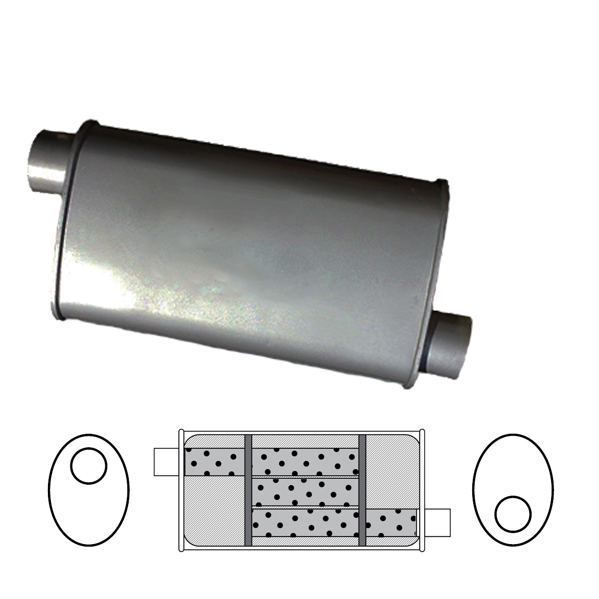 8" x 3 1/2" Oval, 12" Long, 1 3/4" Offset/Offset image