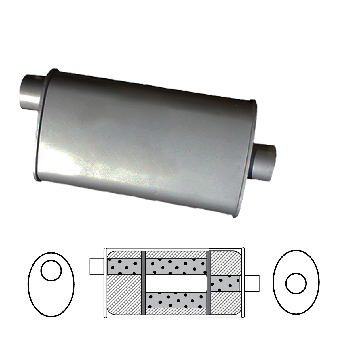 8" x 5" Oval, 22" Long, 2 1/4" Offset/Centre, Turbo Flow image