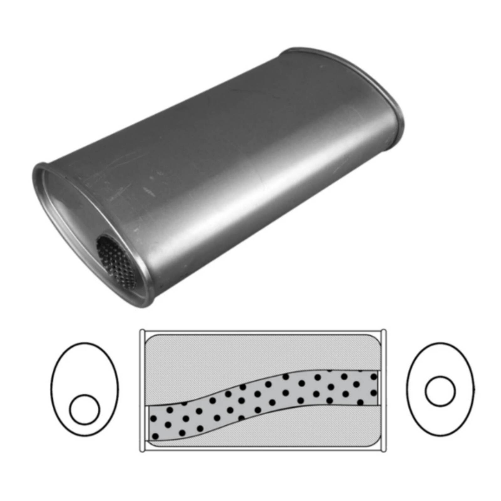 8" x 5" Oval, 12" Long, 3" Offset/Centre, Megaflow (No Spigots) image