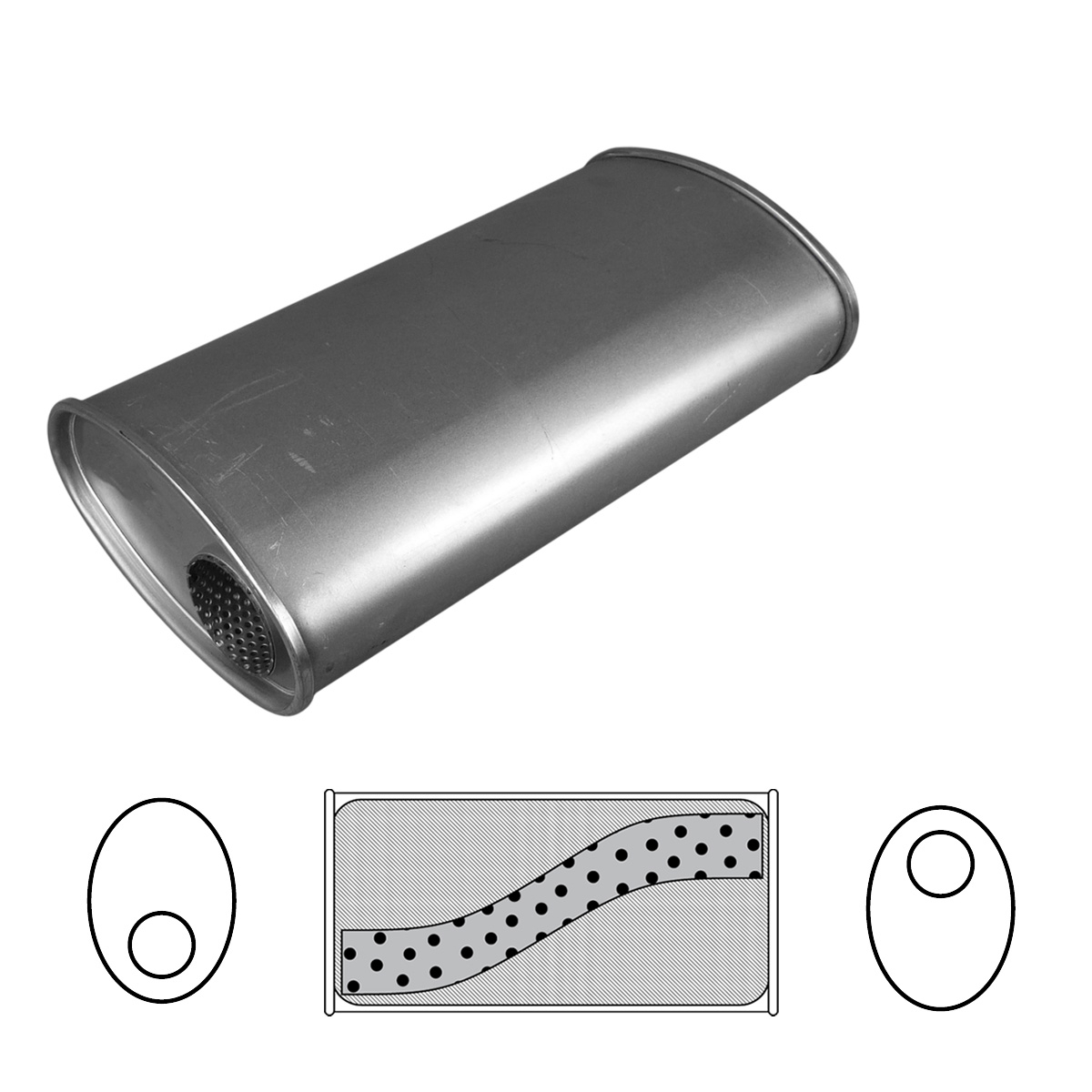 8" x 5" Oval, 14" Long, 3" Offset/Offset, Megaflow (No Spigots) image