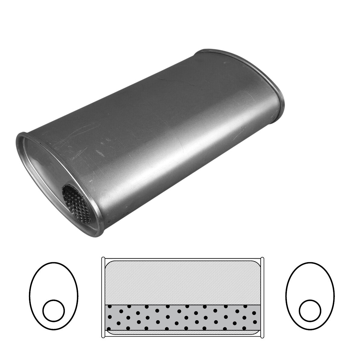10" x 4" Oval, 10" Long, 2 1/2" Offset/Offset INLINE, Megaflow image