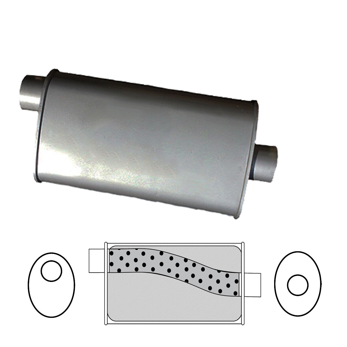 10" x 4" Oval, 14" Long, 2 1/2" Offset/Centre, Megaflow image