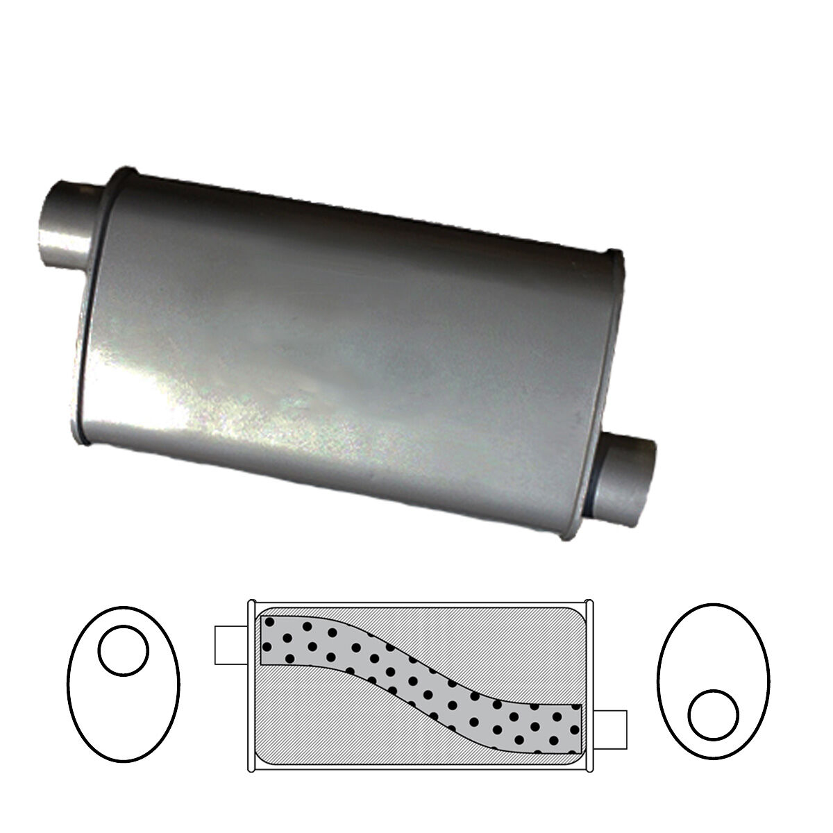 10" x 4" Oval, 14" Long, 2 1/2" Offset/Offset, Megaflow image