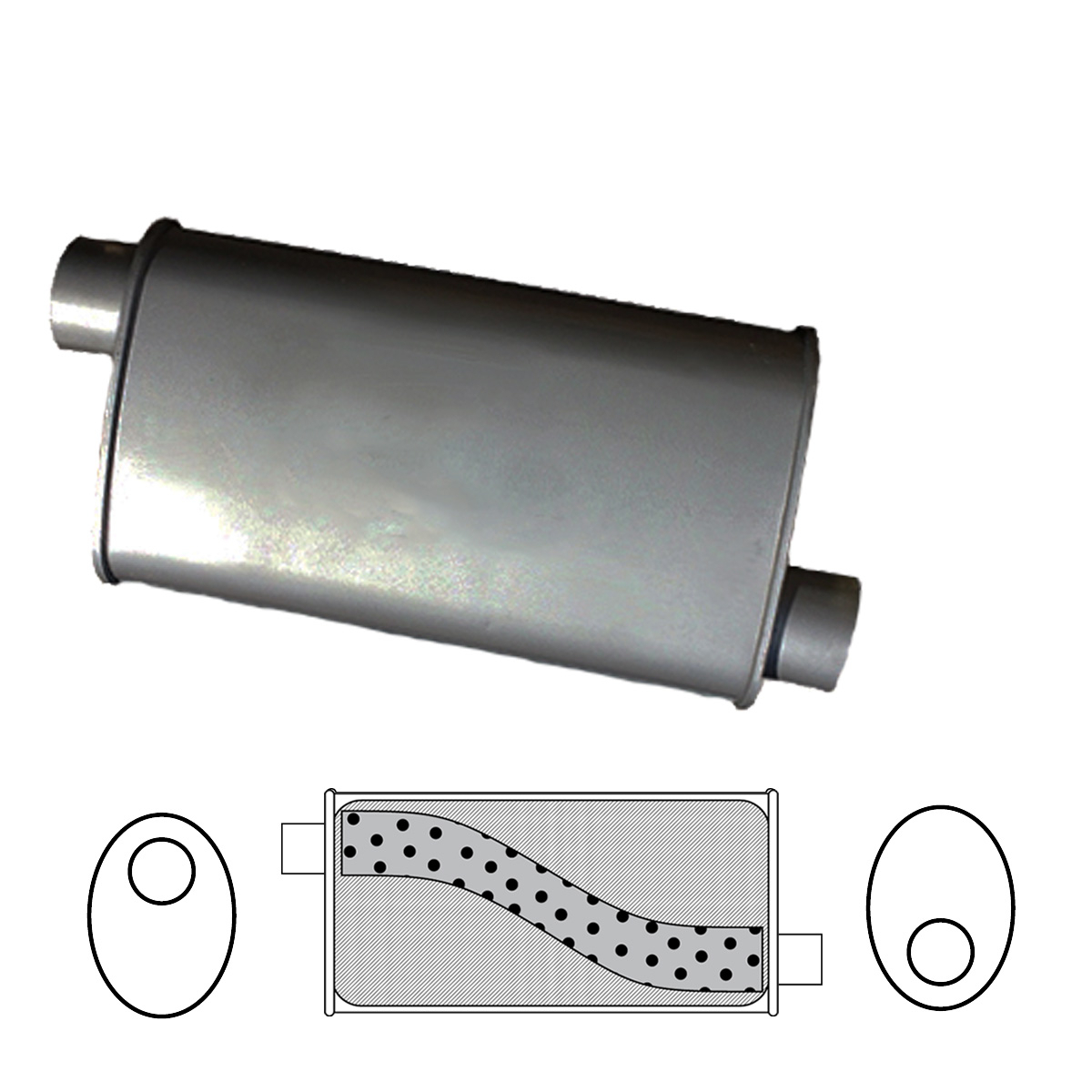 10" x 4" Oval, 18" Long, 2 1/2" Offset/Offset, Megaflow image