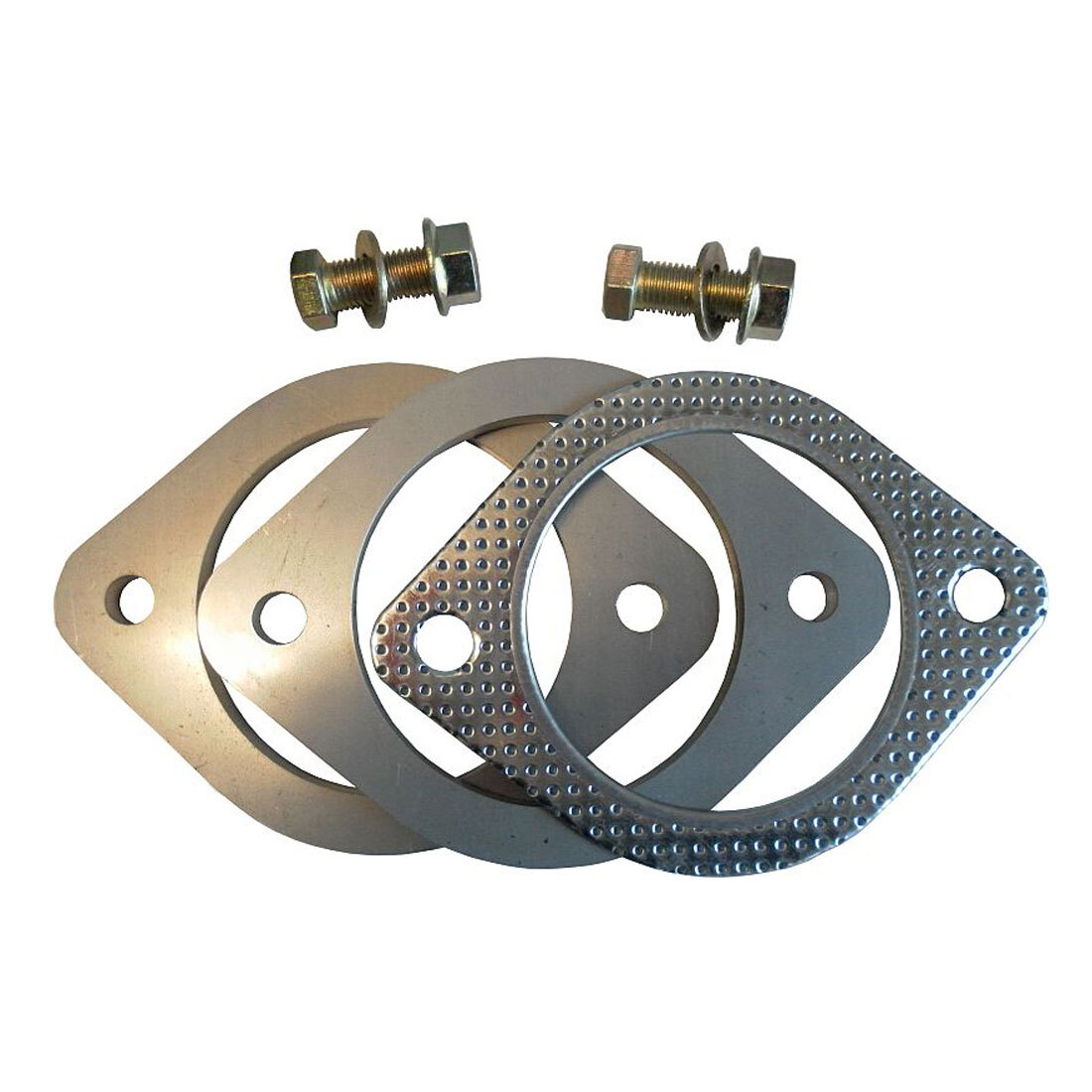 Universal 2 Bolt 2.5" Exhaust Flange Plate Set - Stainless Steel image