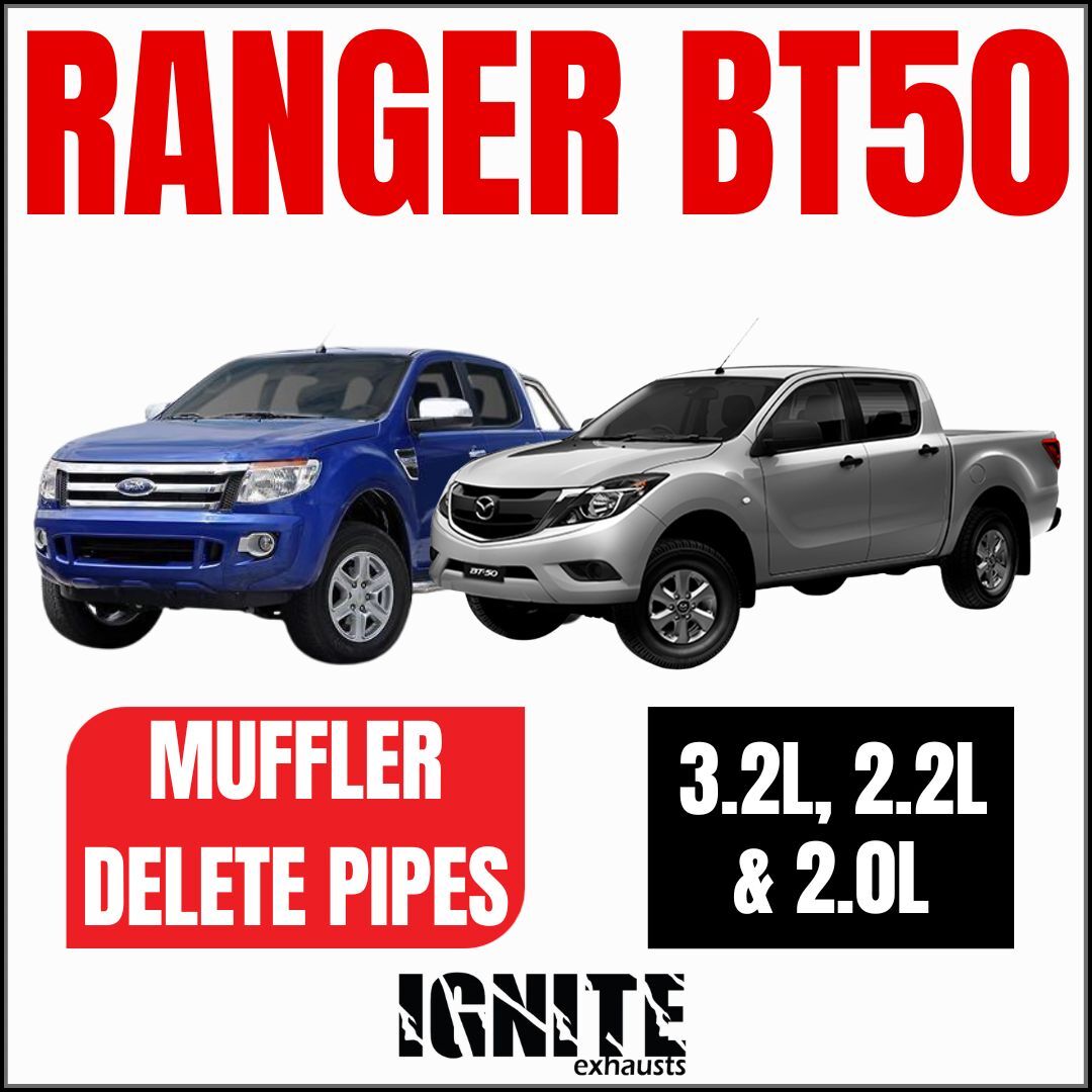 Ford Ranger Exhaust PX / Mazda BT50 Rear Bolt On Muffler Delete Pipes