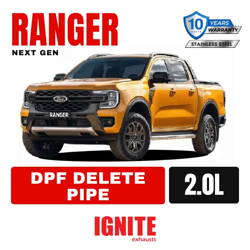 Ford Ranger Next Gen RA 2.0L Exhaust  3" DPF Delete Race Pipe
