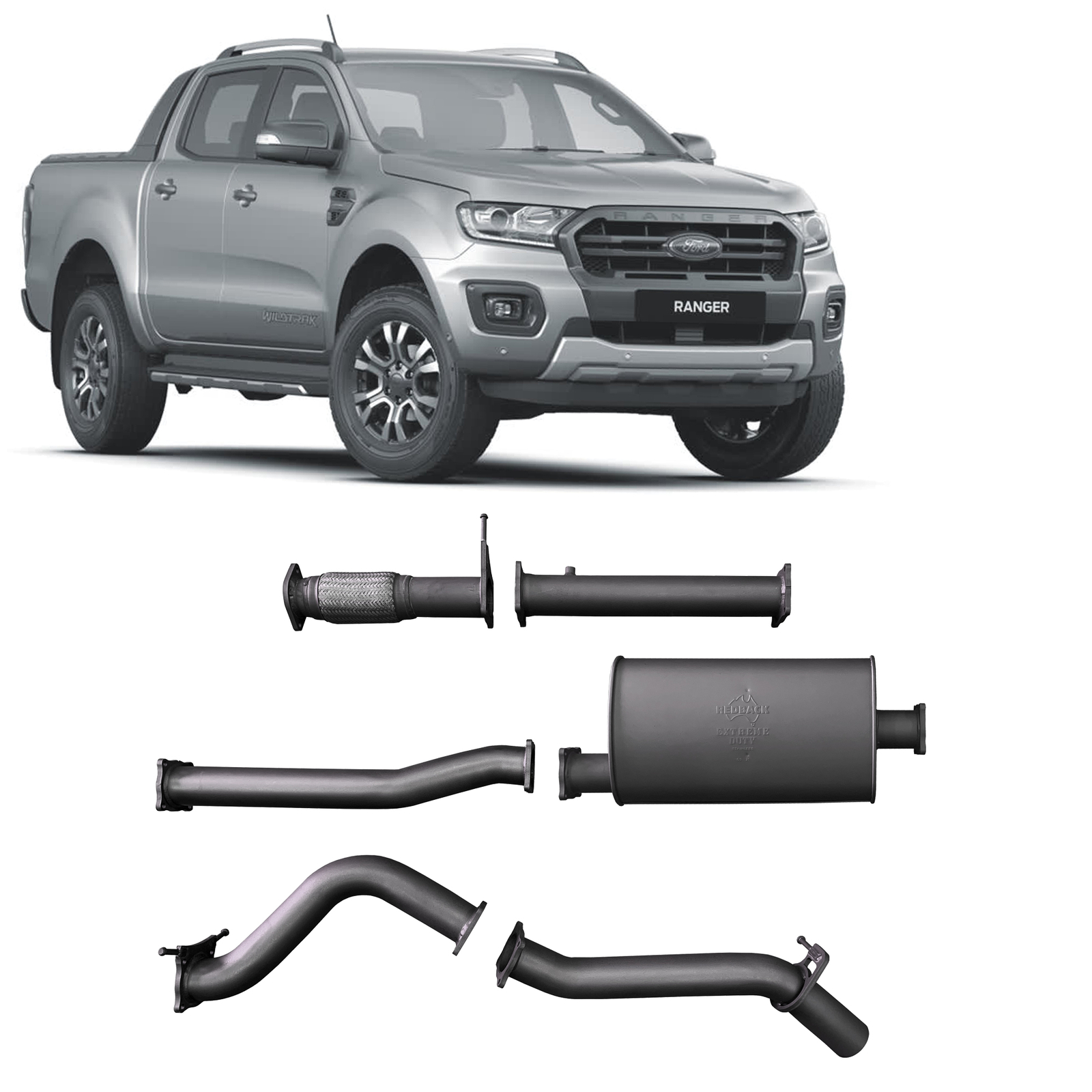 Redback Extreme Duty Exhaust for Ford Ranger 2.0L Bi-Turbo (10/2018 - on)