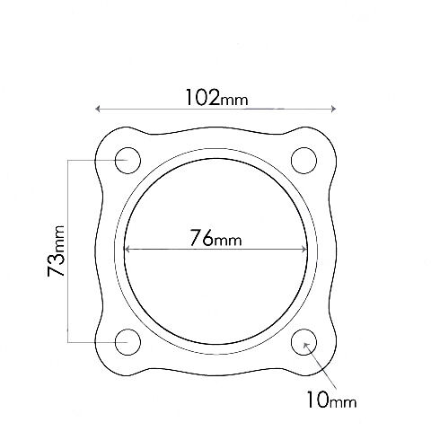 Flange Gaskets for Holden Commodore VT-VZ Catalytic converter, ID 3", 4 Bolts