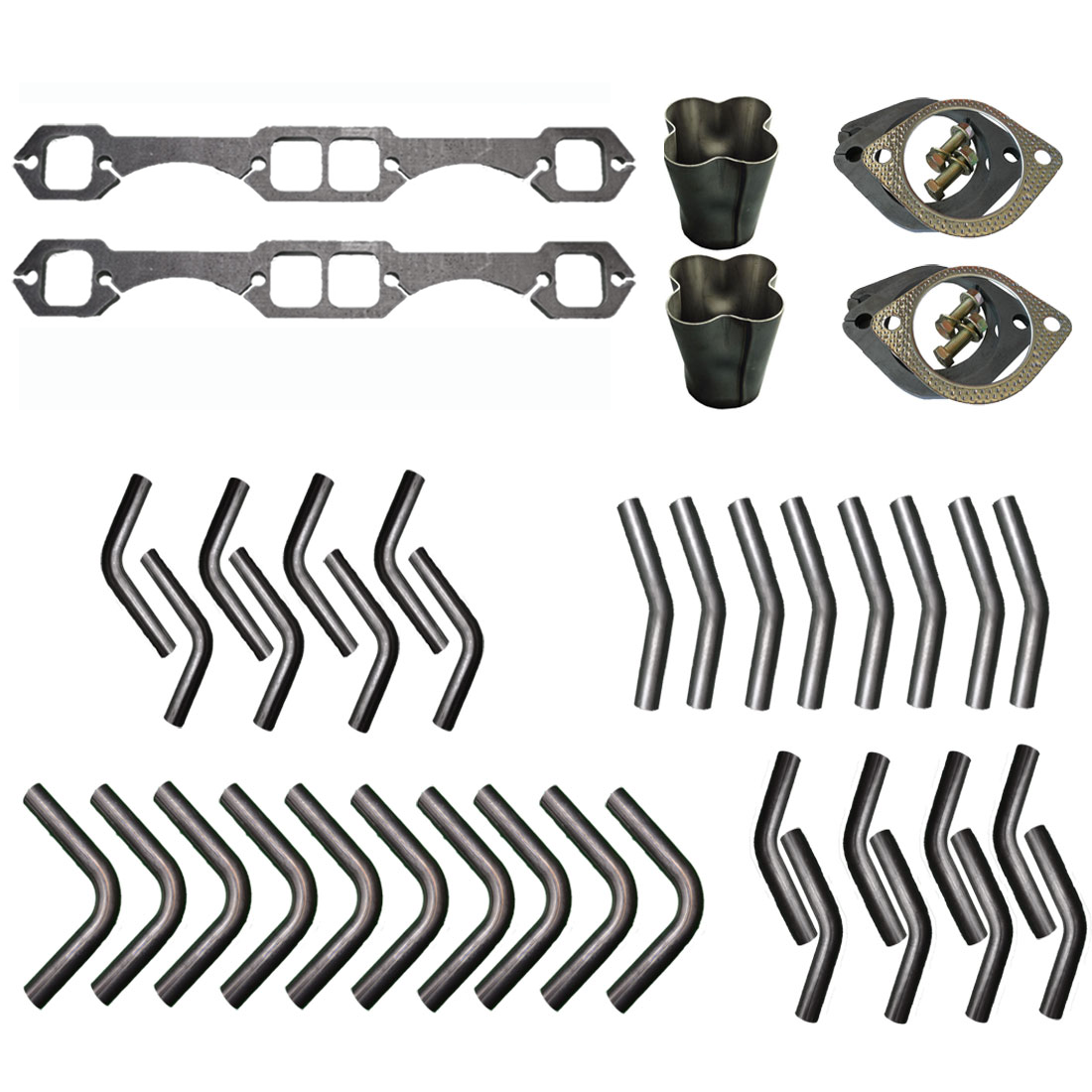 Chevy Small Block SBC V8 4-1 Extractor Kit - 1 3/4" Mandrel Bends image