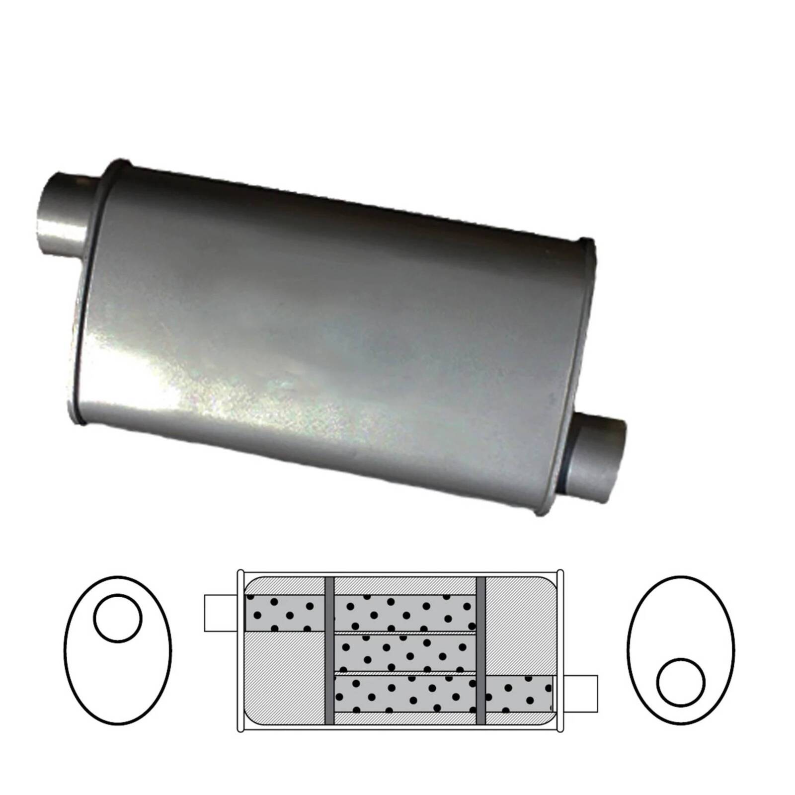 8" x 4" Oval, 14" Long, 2" Offset/Offset, Triflow image
