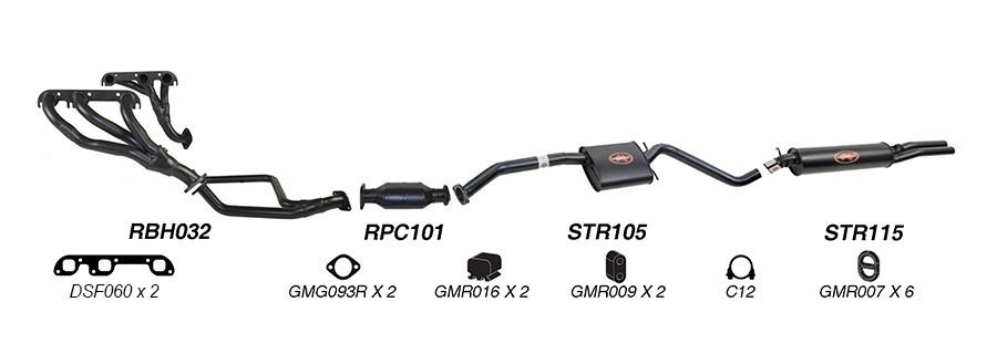Redback Exhaust System for Holden Commodore (08/1988 - 04/1995), Calais (08/1988 - 1995) image