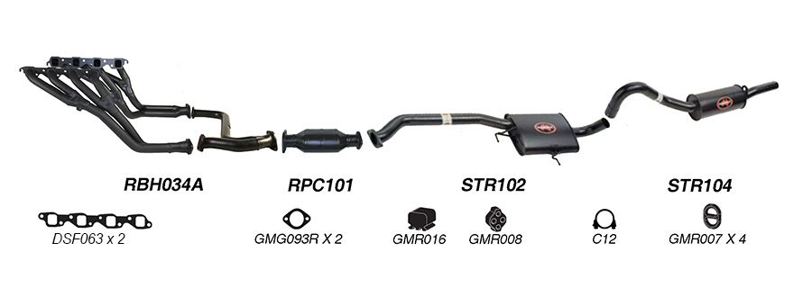 Redback Exhaust System for Holden Commodore (10/1988 - 04/1995), Calais (03/1989 - 04/1995) image