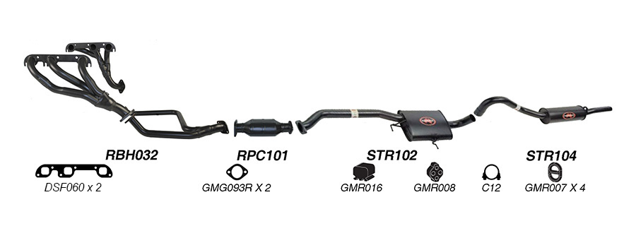 Redback Exhaust System for Holden Commodore (08/1988 - 04/1995), Calais (08/1988 - 1995) image
