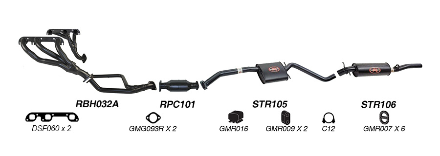 Redback Exhaust System for Holden Calais (10/1991 - 04/1995), Commodore (10/1991 - 04/1995) image