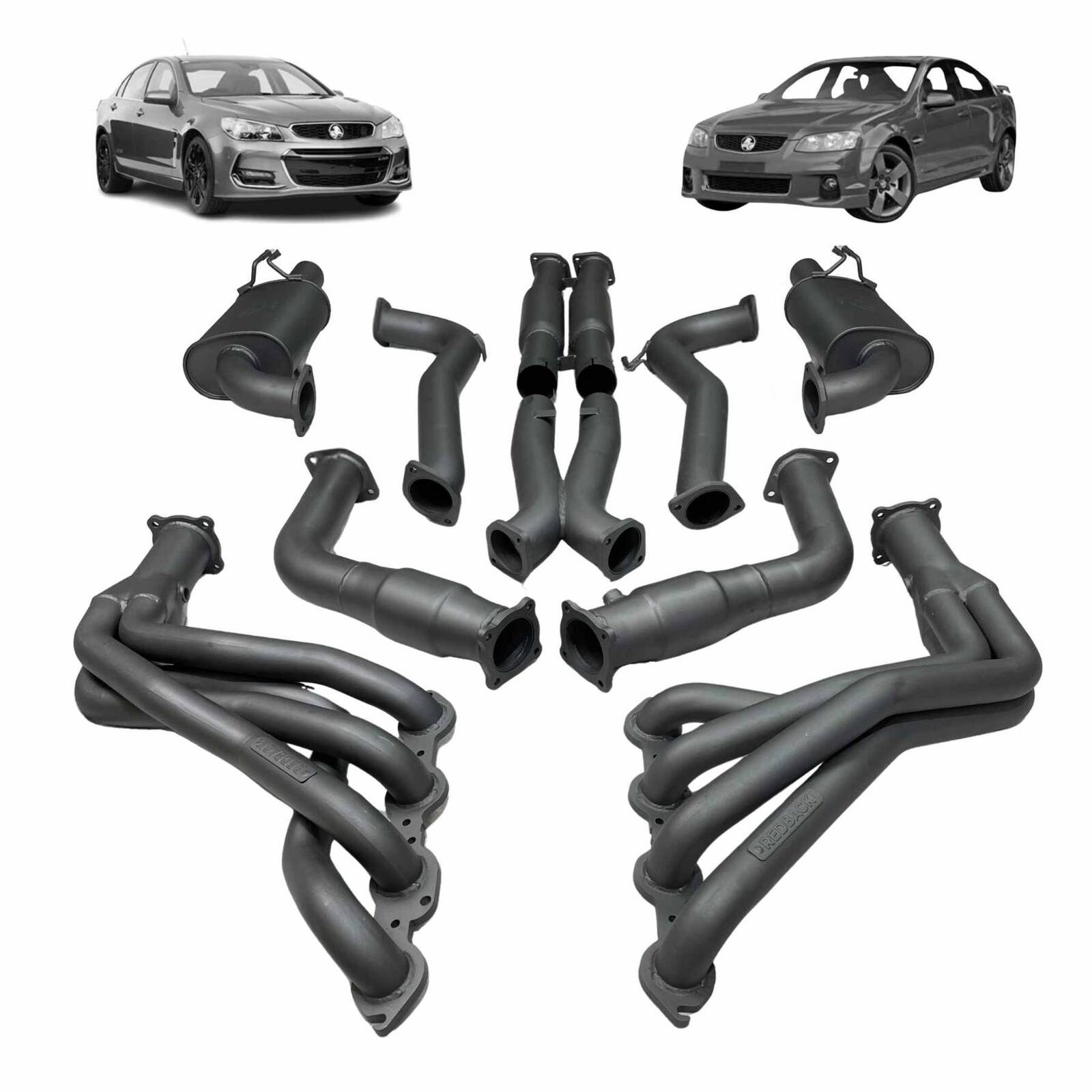 Redback Dual 3" Engine back Exhaust with Hotdogs for Holden Commodore VE & VF Sedan / Wagon image
