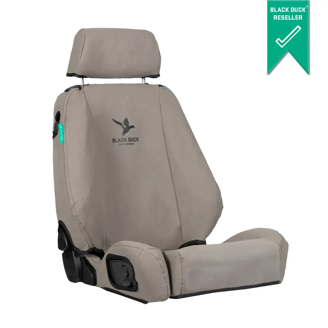 Black Duck Driver Bucket & Passenger 3/4 Bench - Canvas Grey