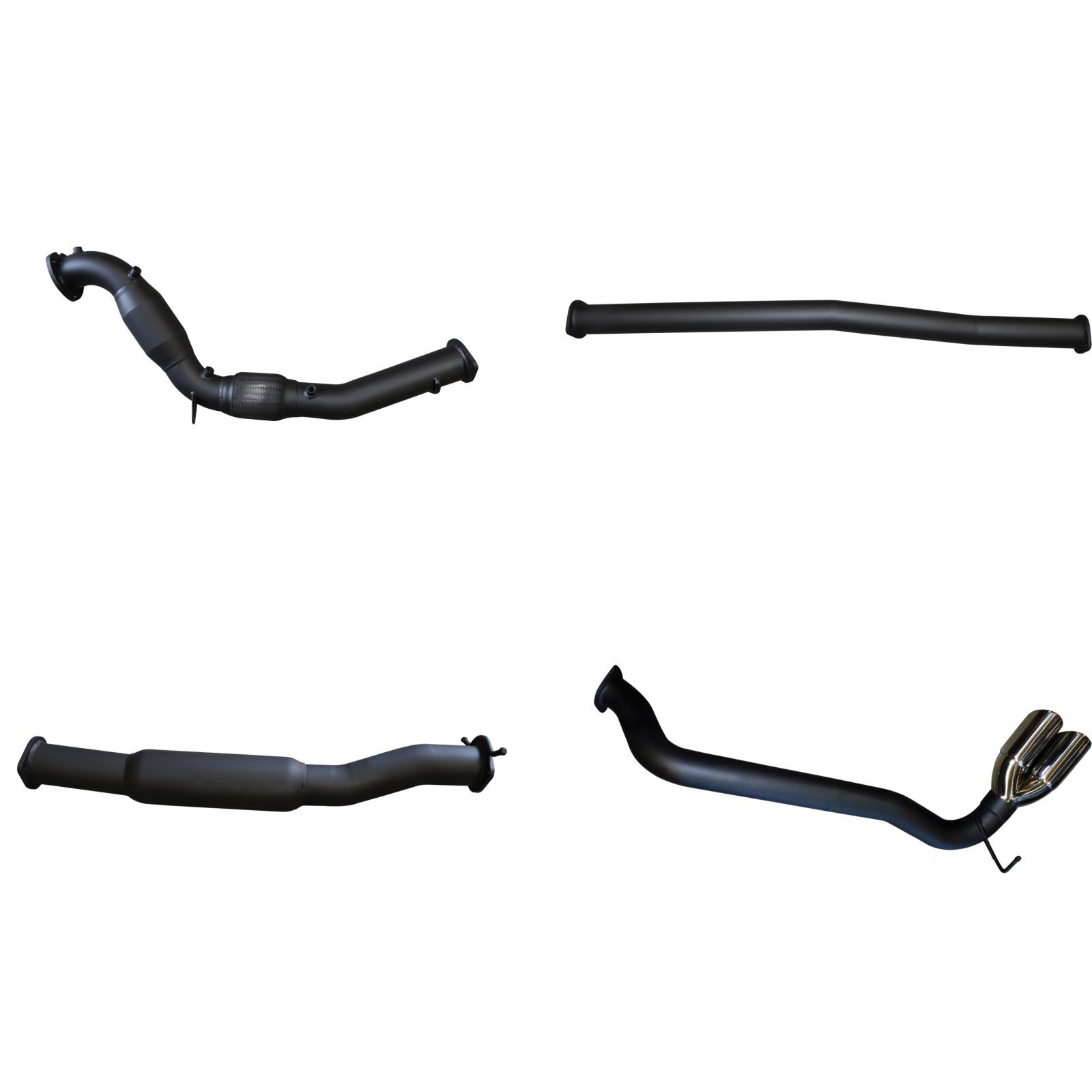 Manta Ford PX2 Ranger 3.2L Turbo Back With Cat, Hotdog Twin Tip Side Exit Aluminised Steel image