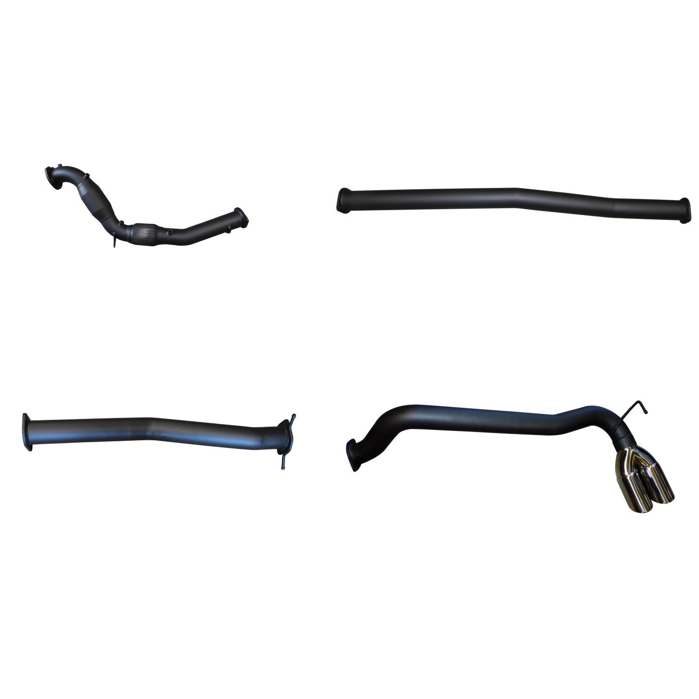 Manta Ford PX2 Ranger 3.2L Turbo Back With Cat & Without Muffler, Twin Side Tips Aluminised Steel image