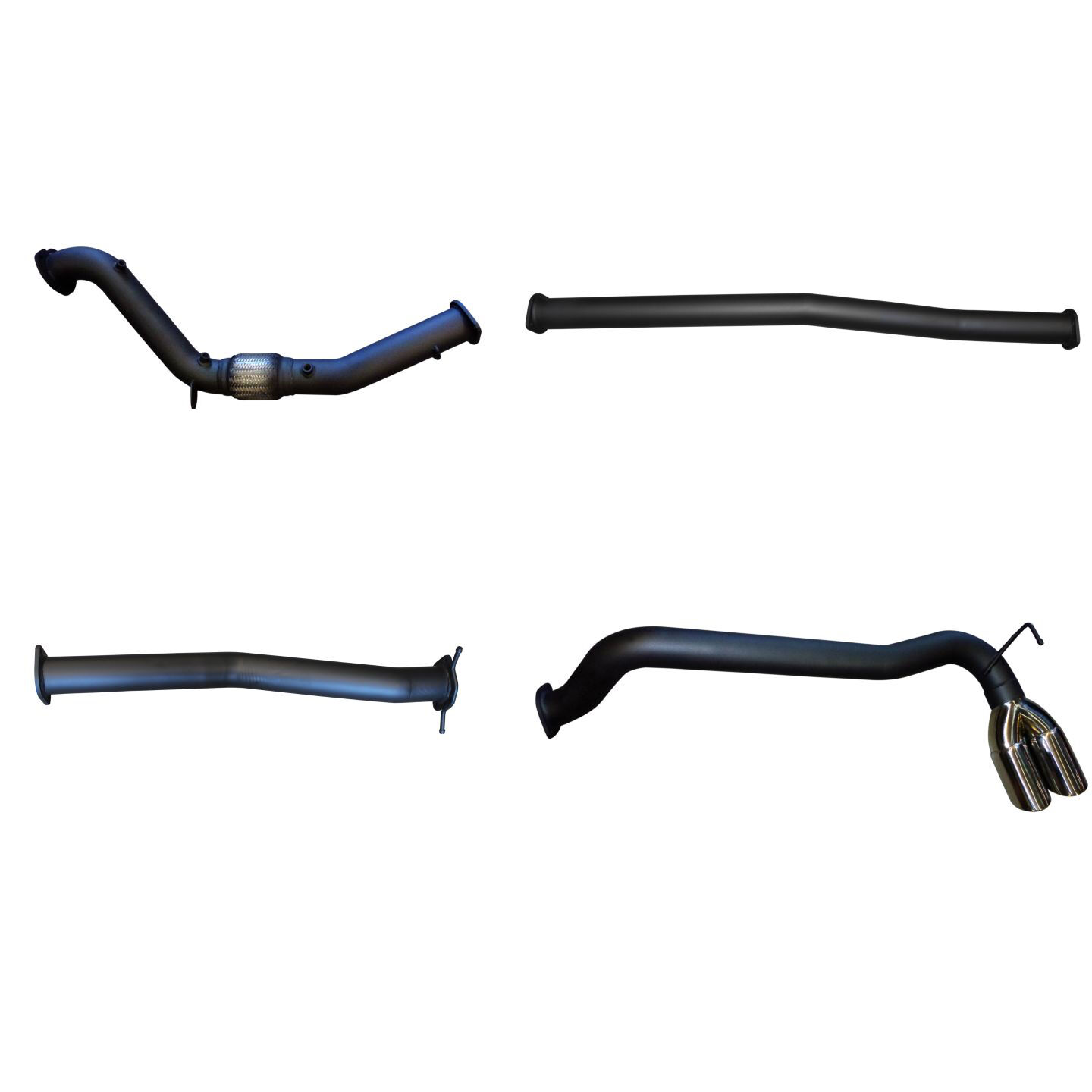 Manta Ford PX2 Ranger 3.2L Turbo Back Without Cat & Without Muffler, twin side tips Aluminised Steel image