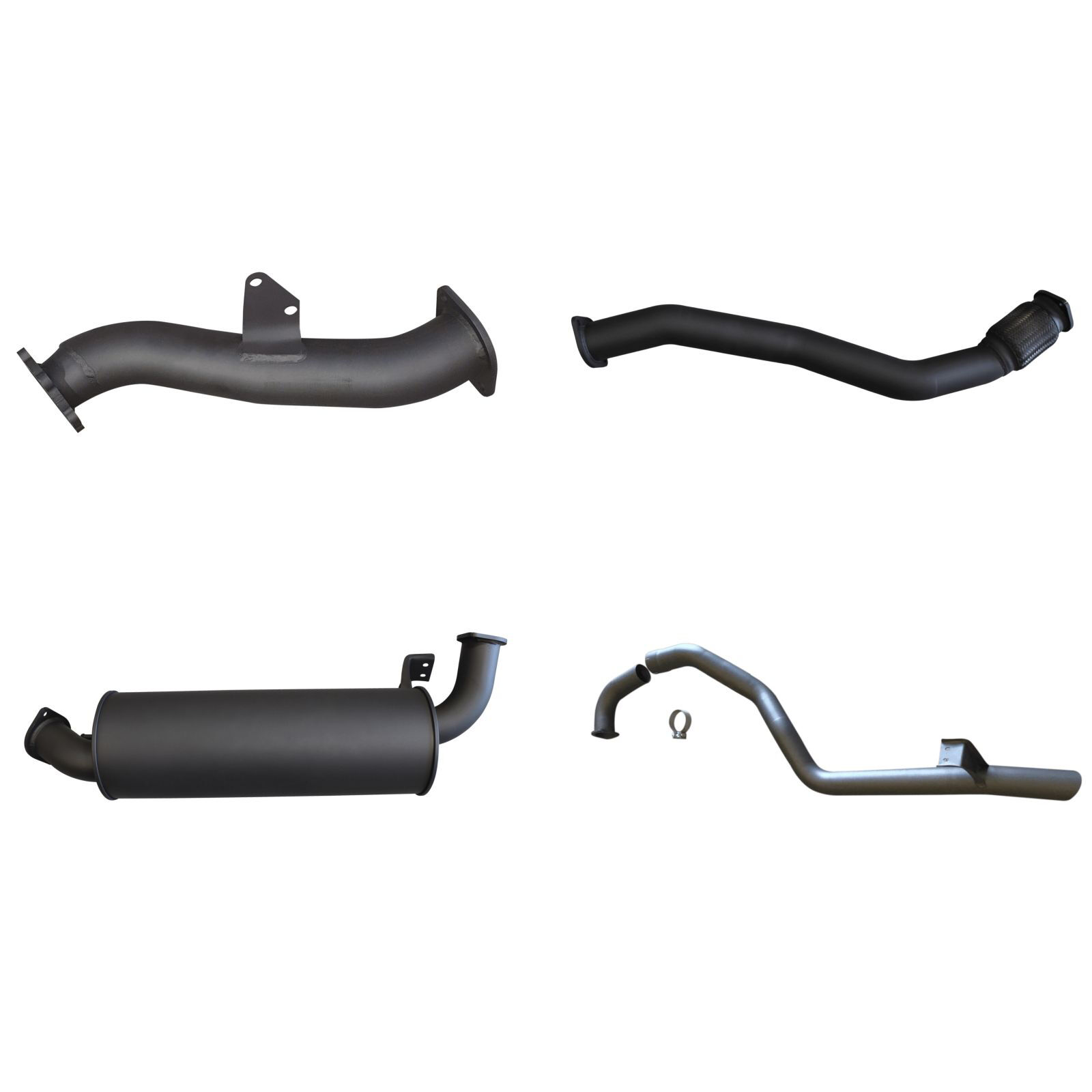 Manta Toyota Landcruiser HZJ105 6 Bolt Garrett 3in Turbo Back with Muffler Aluminised Steel image