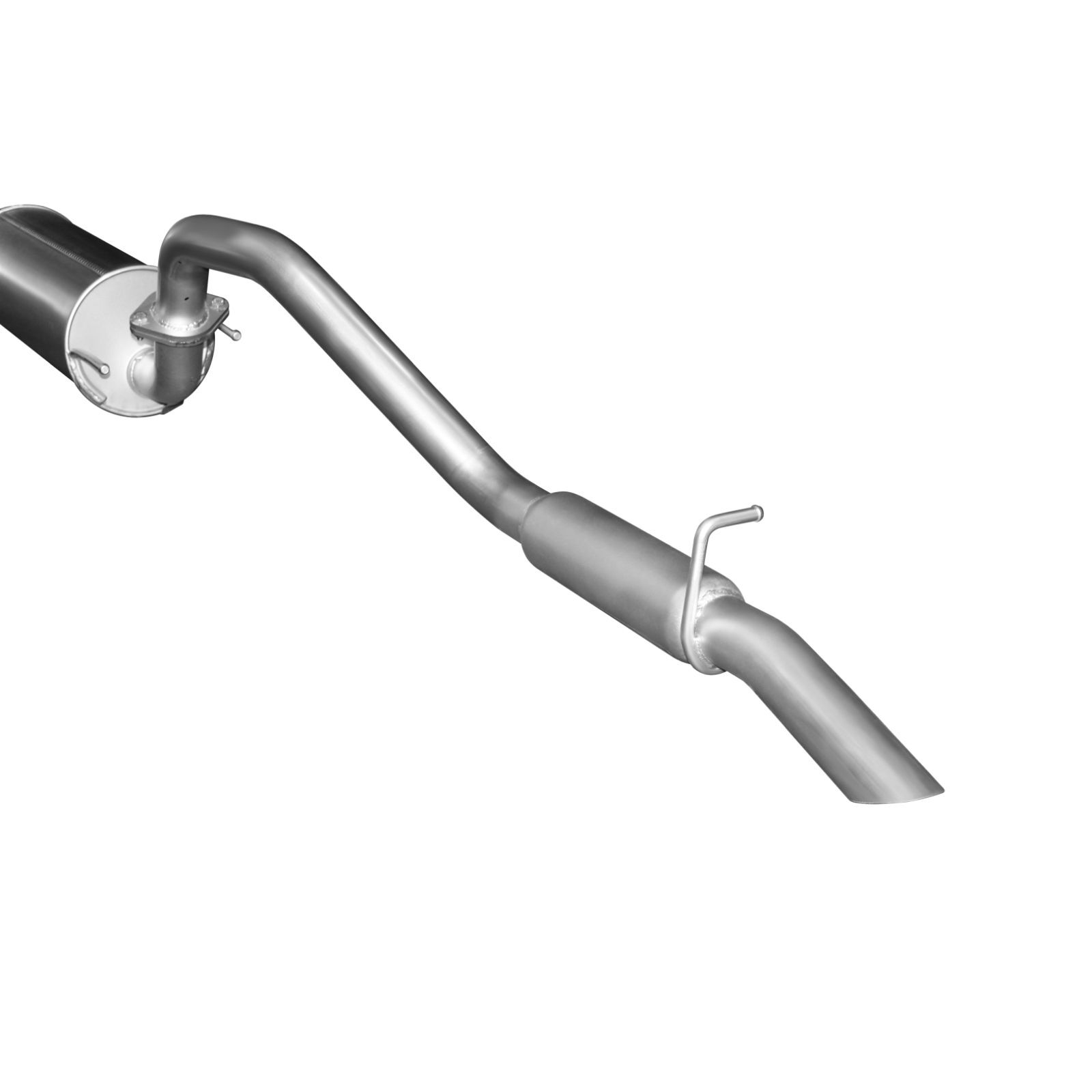 Manta Toyota Hilux 150 4.0L V6 2.5in Cat Back Exhaust System, centre muffler, rear hotdog Aluminised Steel image