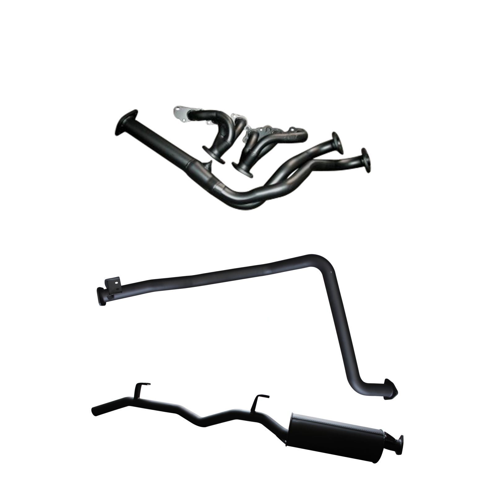 Manta Toyota Landcruiser FZJ79 Extractors & 2.5in Full System Aluminised Steel image
