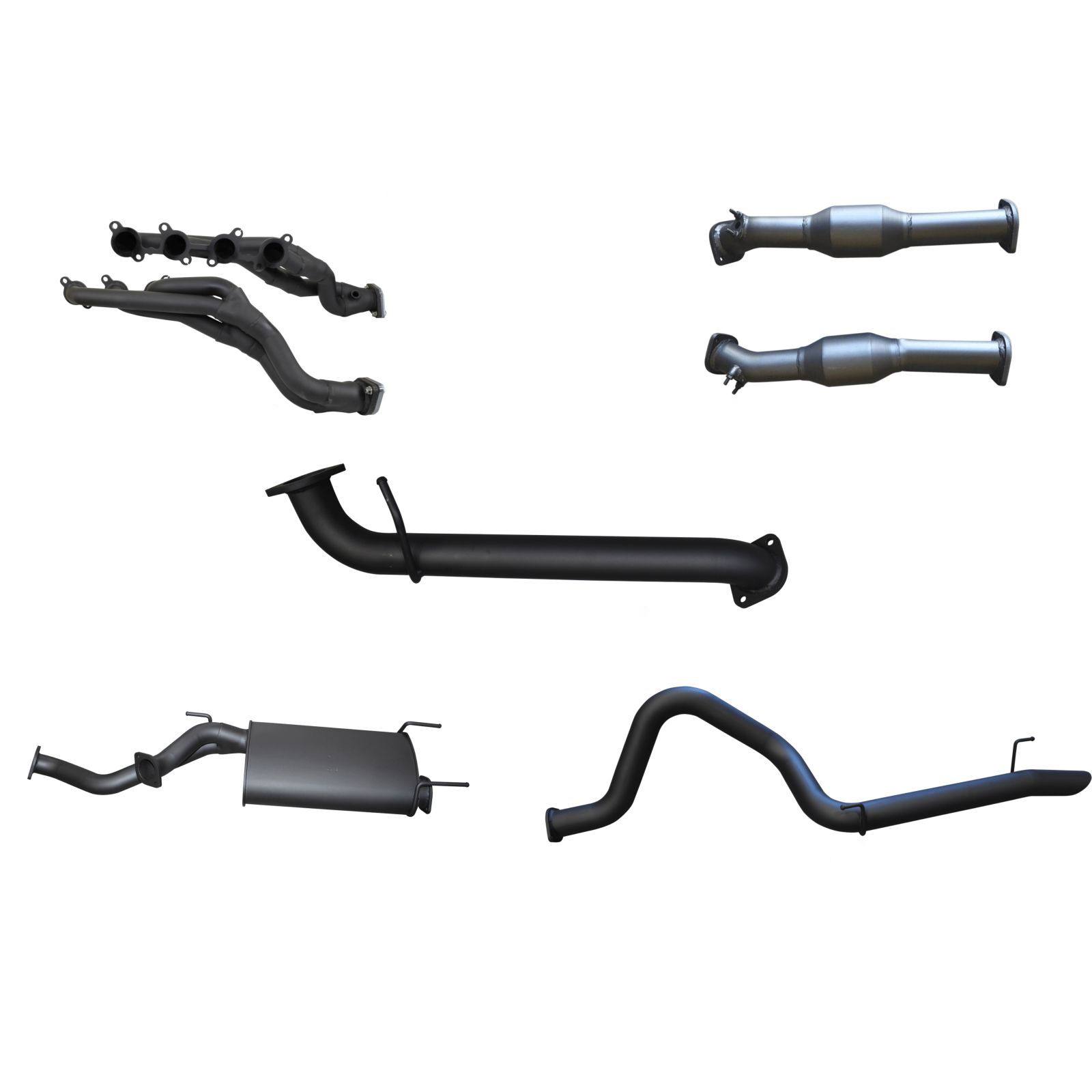 Manta UZJ100 Landcruiser 4.7L V8 ExtractorS, CatS & 3in Exhaust With Centre Muffler & Rear Tail PipeIPE Aluminised Steel image
