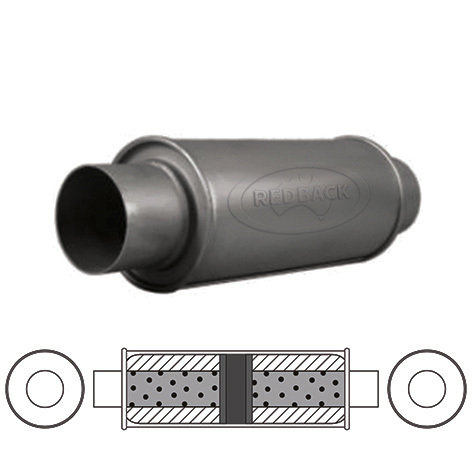 5" Round, 12" Long, 3" Centre/Centre, Glass Packed - Chambered image