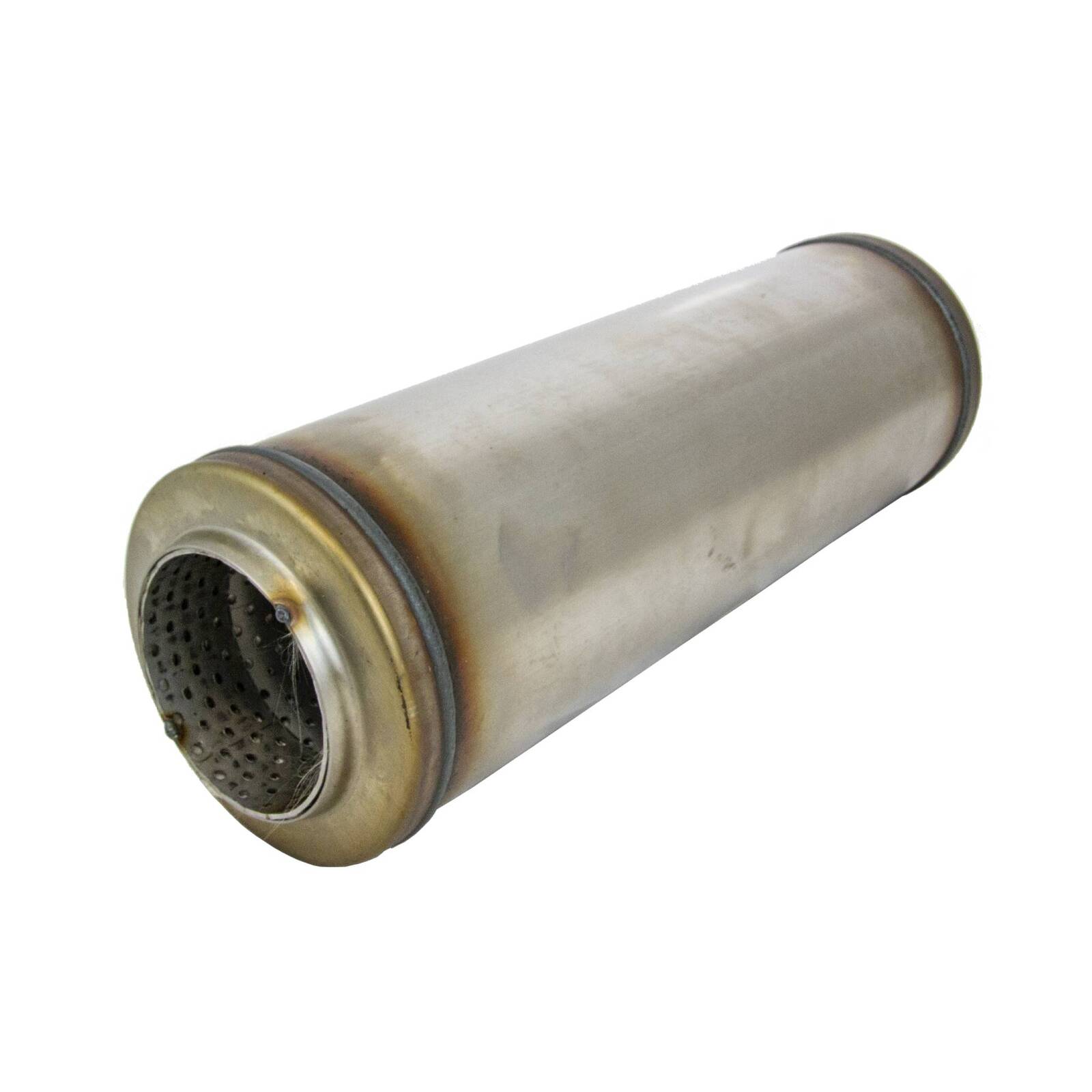 5" Round 3" Inlet 14" Long 409 Stainless Resonator image
