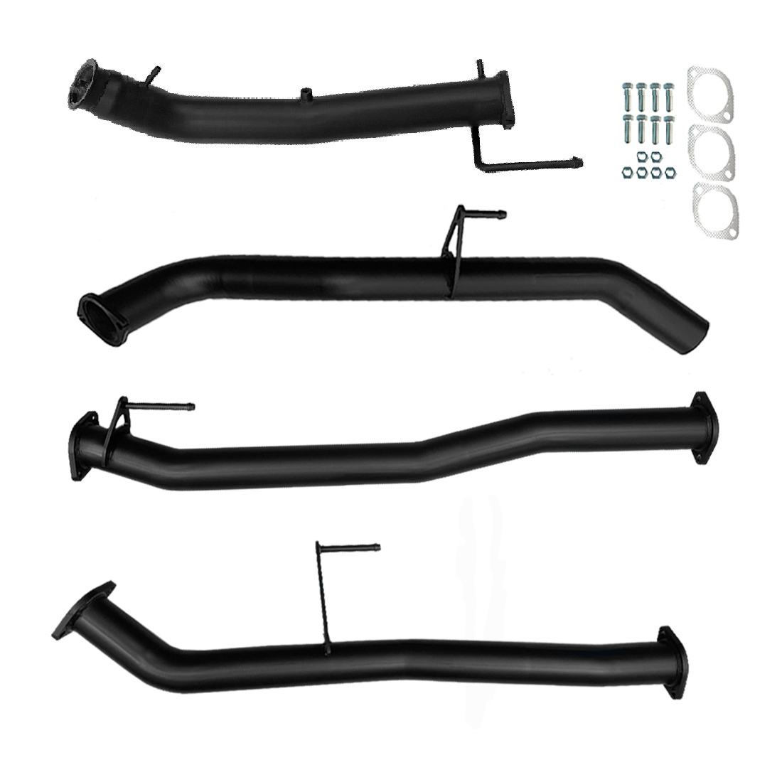 Nissan D23 Navara Exhaust Series 5 NP300 3" Turbo Back with Straight Pipe Only Black Aluminised Steel image