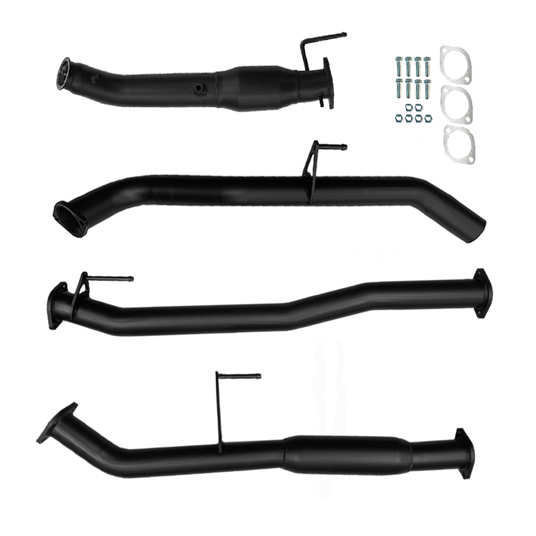 Nissan D23 Navara Exhaust Series 5 NP300 3" Turbo Back Cat & Hotdog Black Aluminised Steel image