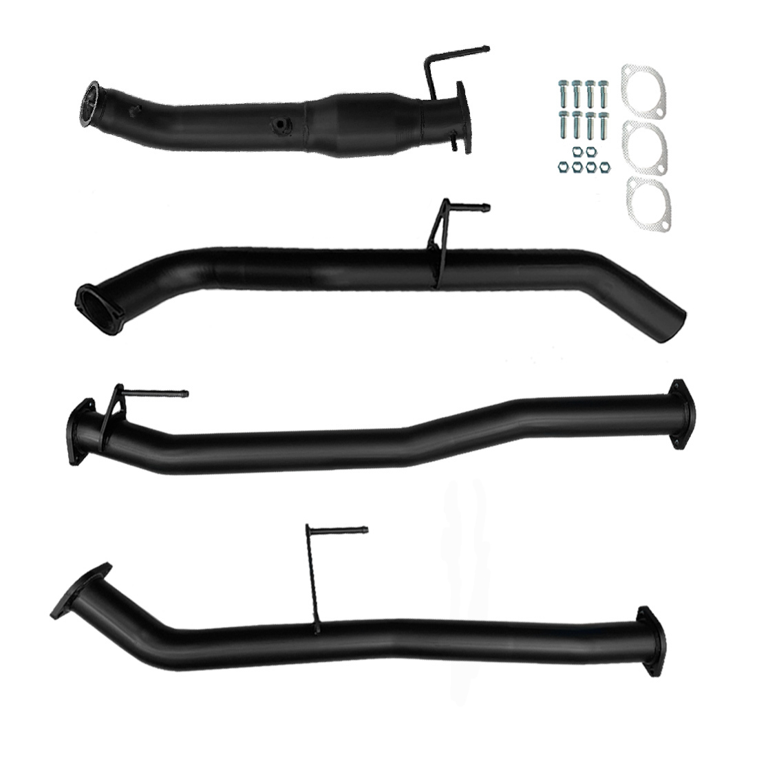Nissan D23 Navara Exhaust Series 5 NP300 3" Turbo Back Cat & Straight Pipe Only Black Aluminised Steel image