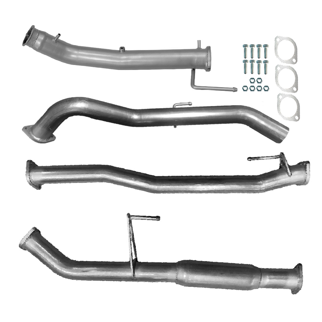 Nissan D23 Navara Exhaust Series 5 NP300 3" Turbo Back with Hotdog Raw Aluminised Steel image