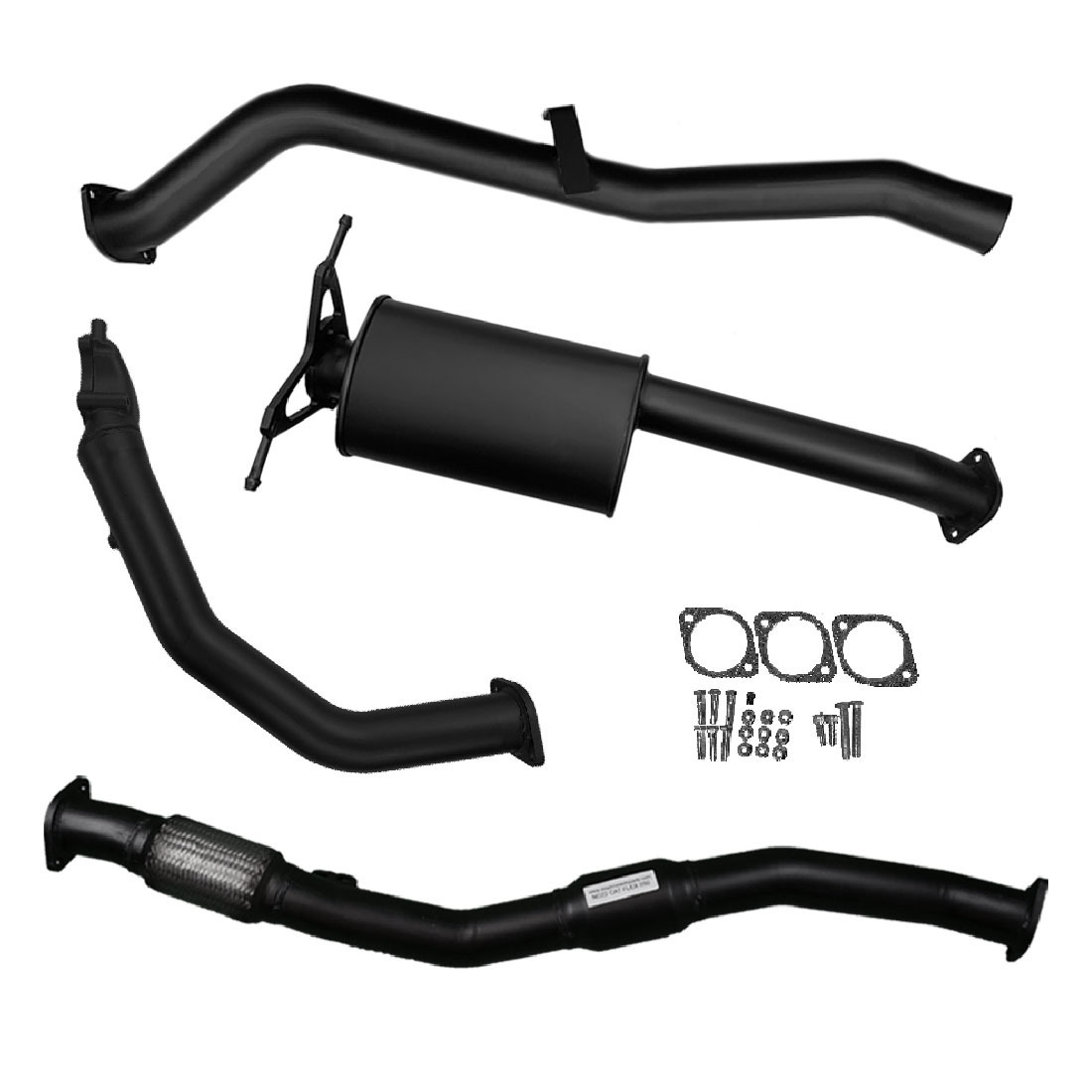 Navara D22 Exhaust 3 Inch Nissan 3L Ignite Exhaust Cat /Muffler Black