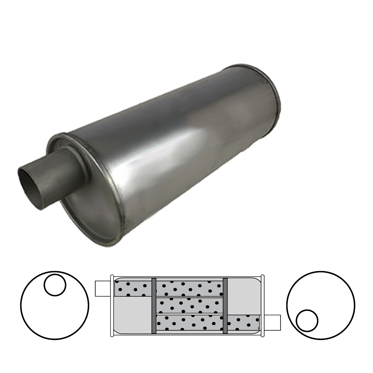 6" Round, 12" Long, 1 3/4" Offset/Offset - Left Hand Rotation image